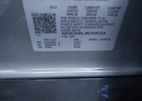 2024 Acura Zdx A-Spec из США, поврежденный, VIN 4W5KHNRL4RZ508334